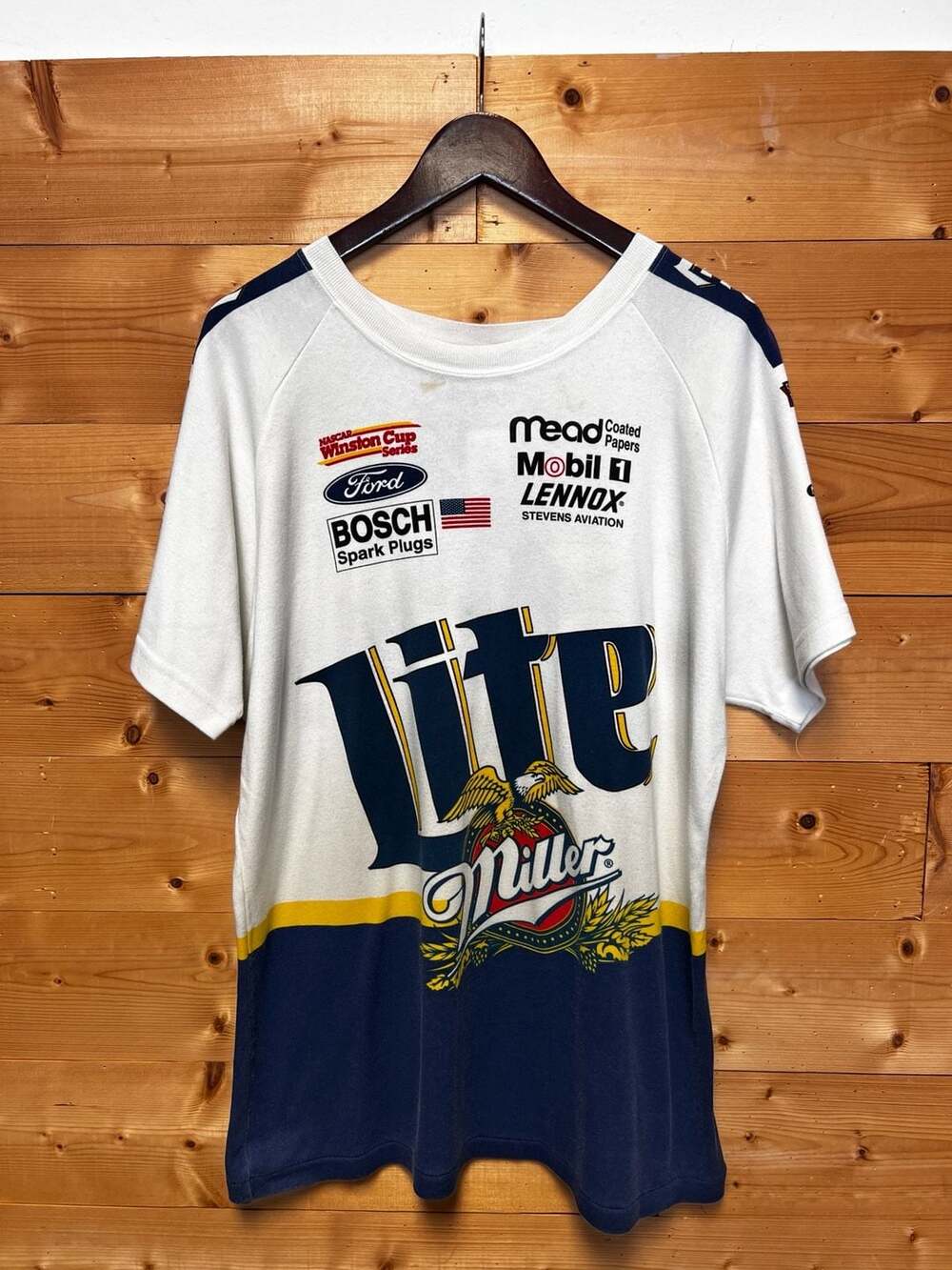 Vintage Rusty Wallace Miller Lite NASCAR Racing AOP T-Shirt Size L